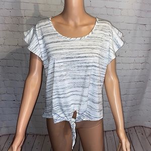 Pebble & Stone black & white marbled top NWT boho